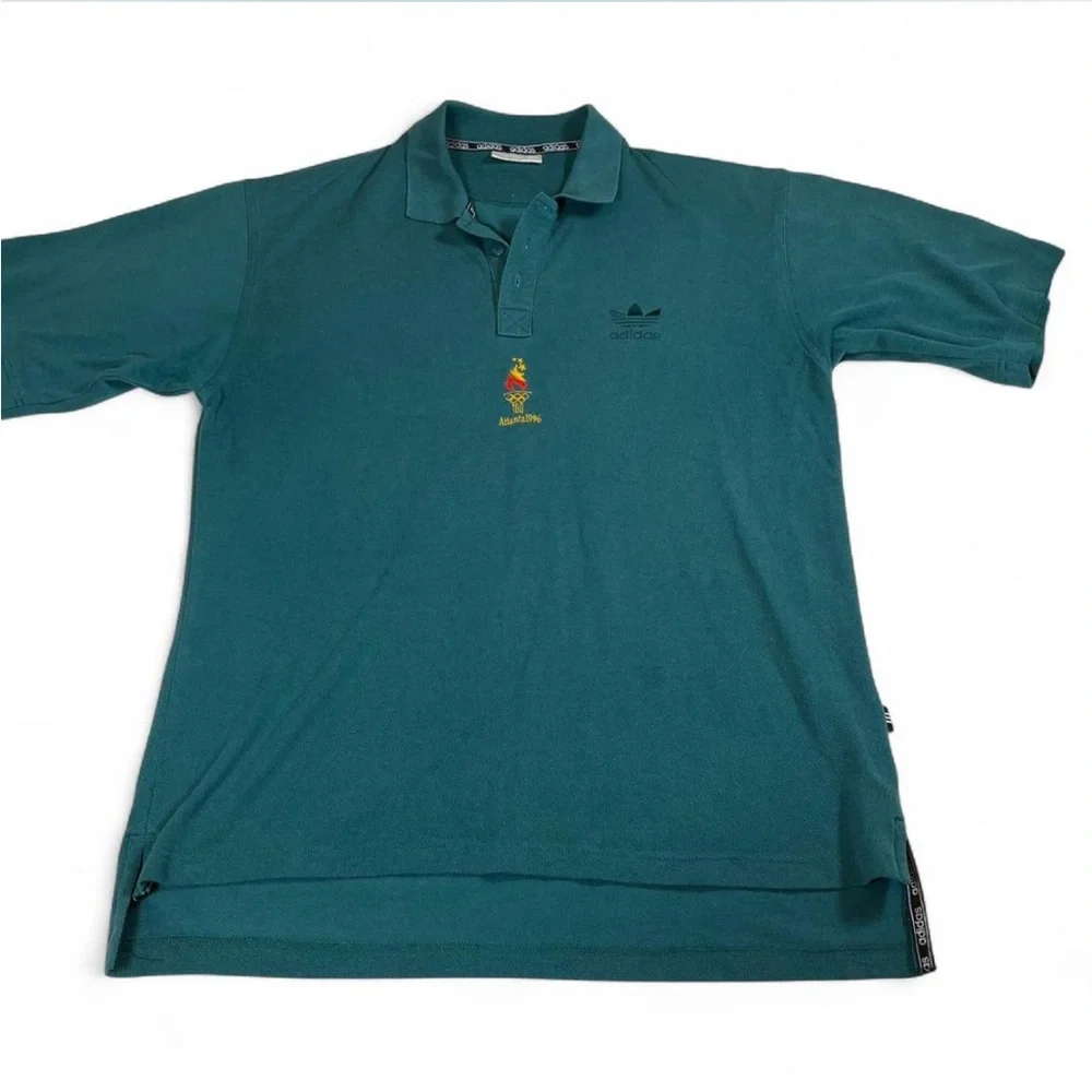 Vtg Adidas Olympic Polo Top M Games Collection‎ 1996 Atlanta Embroidered